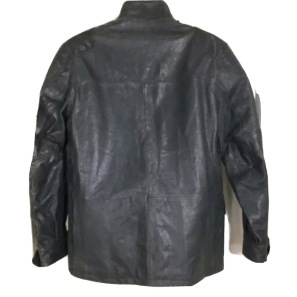 Men's French Connection Distressed Leather Jacket - Picture 9 of 10